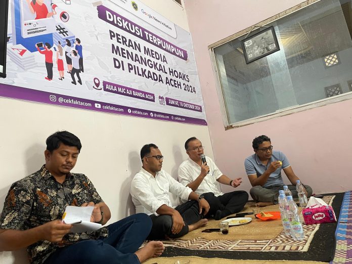 diskusi terpumpun pada Jumat (18/10/2024) di Sekretariat Aliansi Jurnalis Independen (AJI) Banda Aceh.