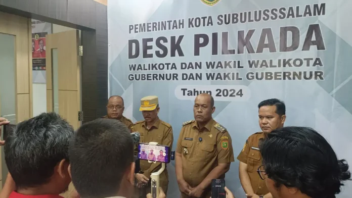 Pemerintah Kota Subulussalam membentuk Dukungan Elemen Satuan Kerja (Deks) Pilkada Pemko Subulussalam, di Sekretariat Daerah Kota Subulussalam, Senin (7/10/2024). Langkah ini guna menyukseskan Pemilihan Kepala Daerah Wali Kota dan Wakil Wali Kota 2024.
