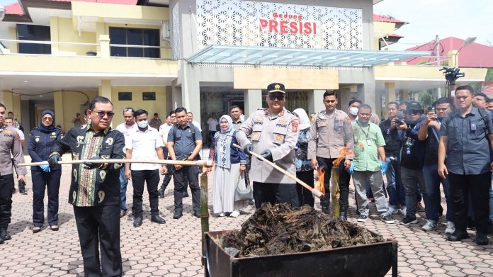 Kapolda Aceh Pimpin Pemusnahan 773 Kg Narkoba 25 Kg Kokain, 108 Kg Sabu, 640 Kg Ganja