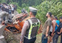 Rem Blong, Truk Fuso Bermuatan Sawit Terbalik di Subulussalam Rem Blong, Truk Fuso Bermuatan Sawit Terbalik di Subulussalam