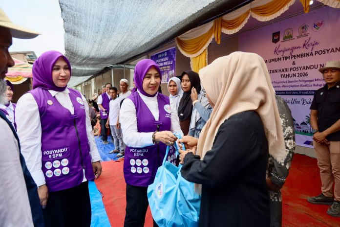 Hari Posyandu Nasional 2026 di Langkahan, Ketum Sosialisasikan 6 SPM Posyandu